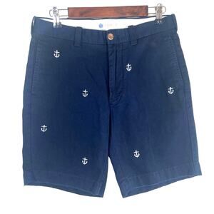 J.Crew Anchor Embroidered Shorts‎ Men’s 31 Navy Blue Nautical Sailing Preppy